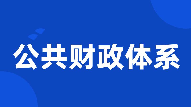 公共财政体系