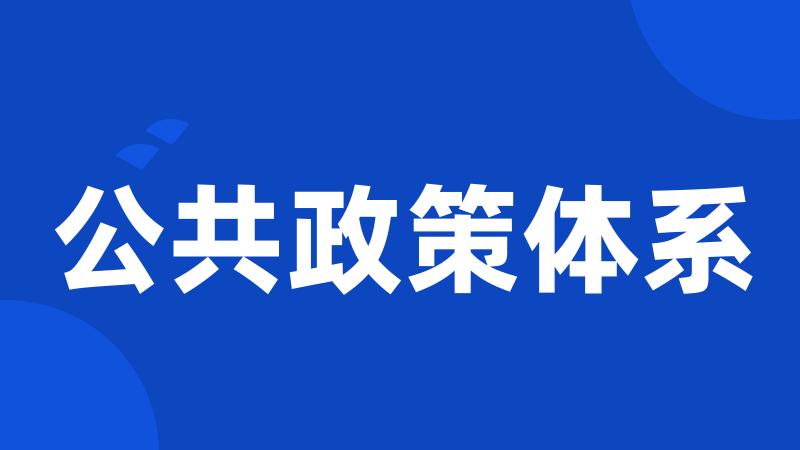 公共政策体系