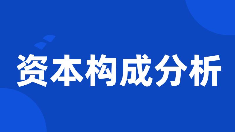 资本构成分析