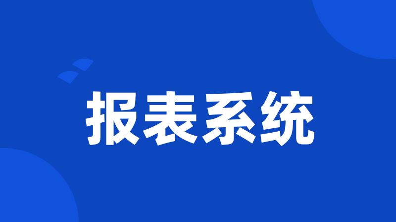 报表系统