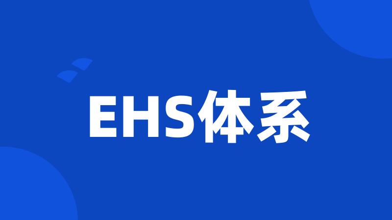 EHS体系