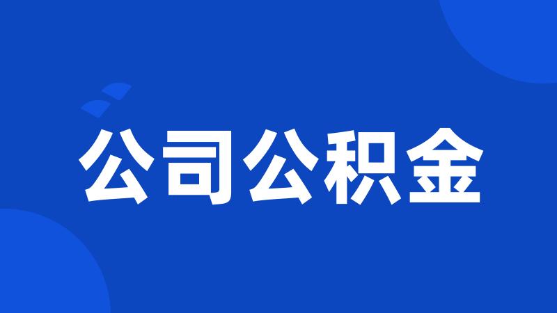 公司公积金