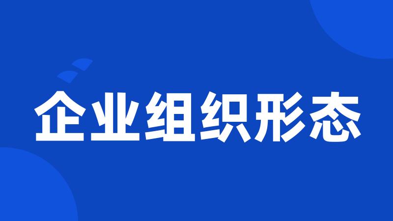 企业组织形态