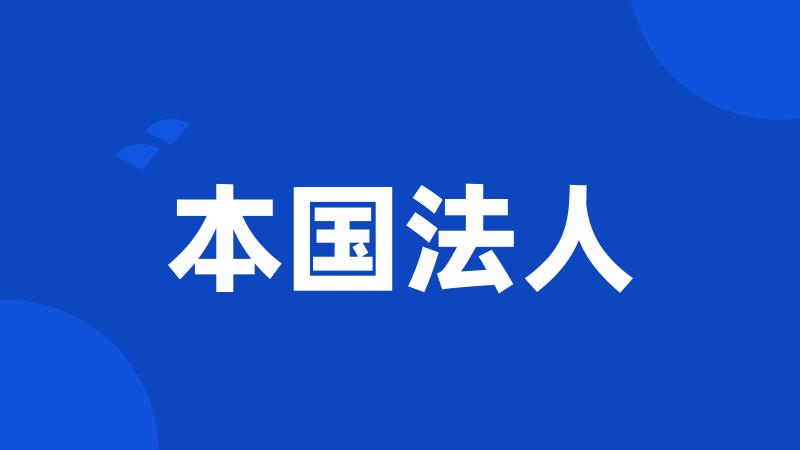 本国法人