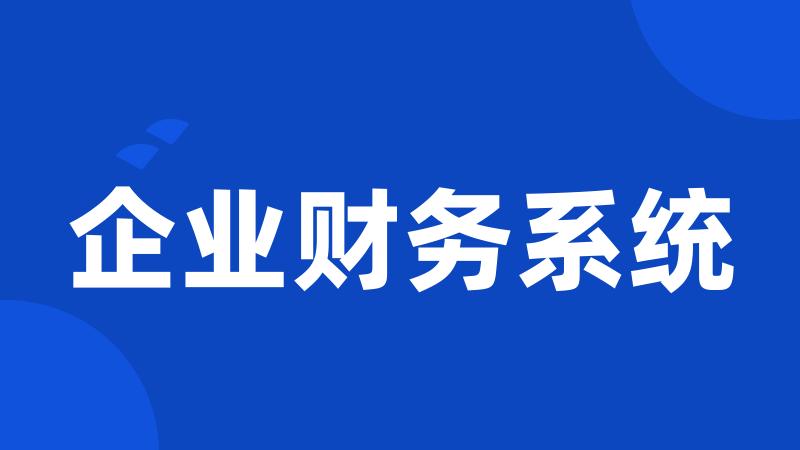 企业财务系统