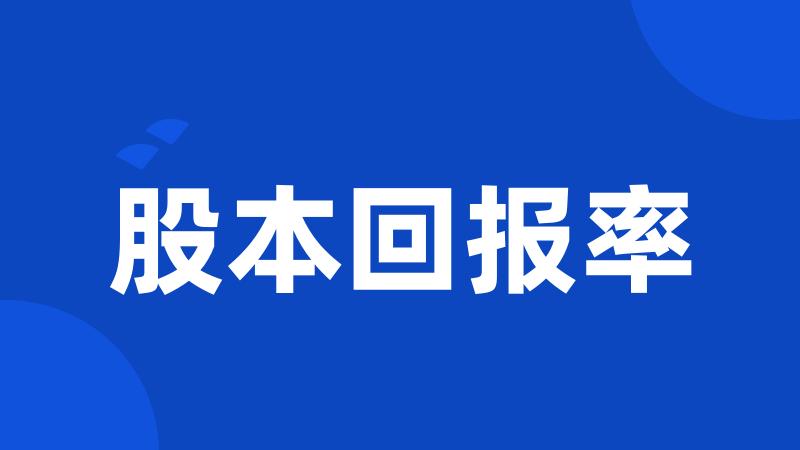 股本回报率