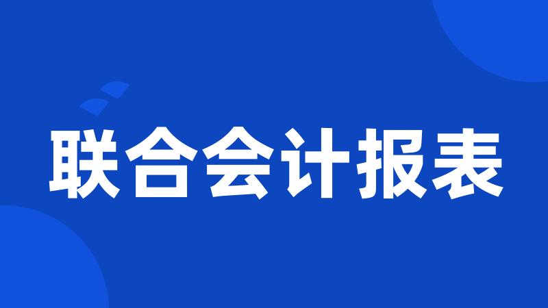 联合会计报表