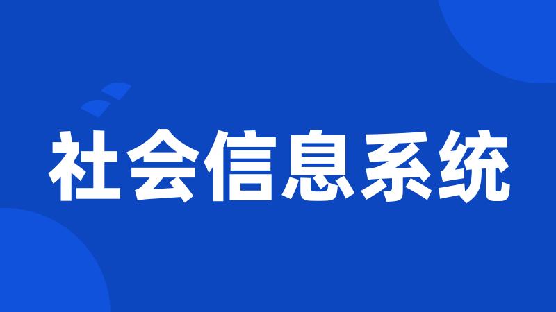 社会信息系统