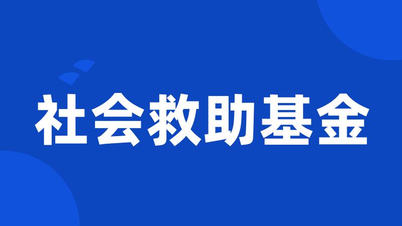 社会救助基金