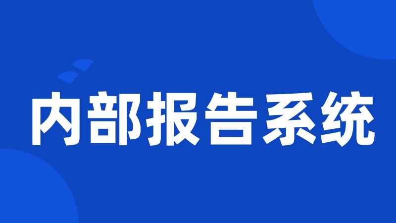 内部报告系统