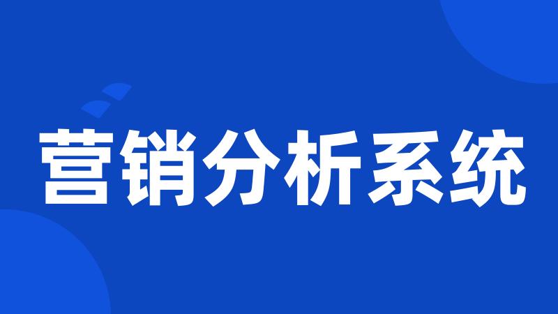 营销分析系统