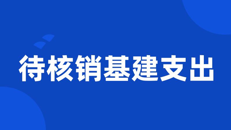 待核销基建支出