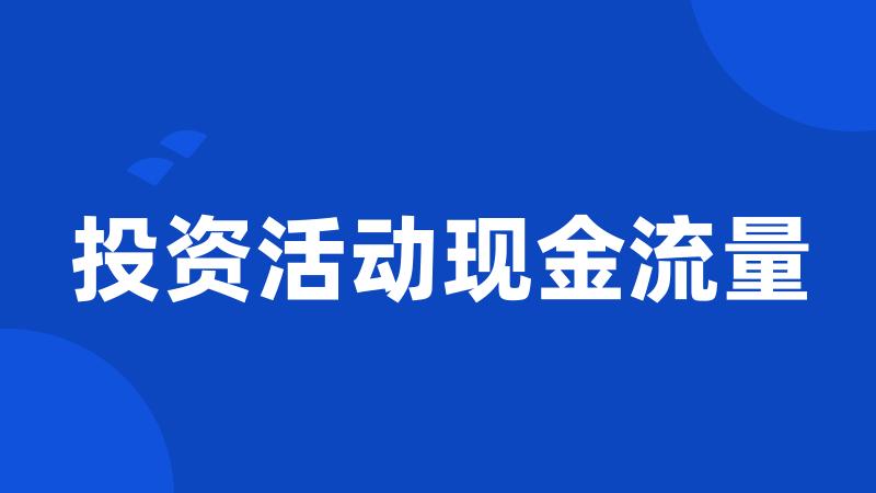 投资活动现金流量