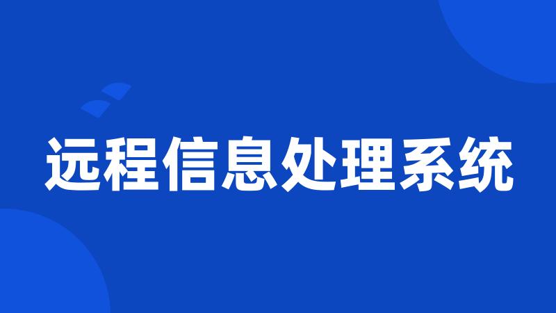 远程信息处理系统