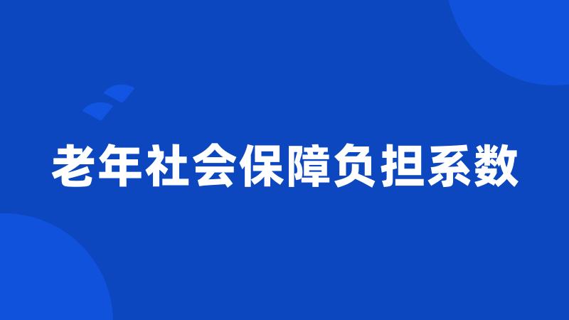 老年社会保障负担系数