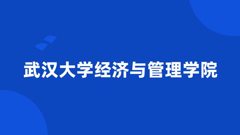 武汉大学经济与管理学院