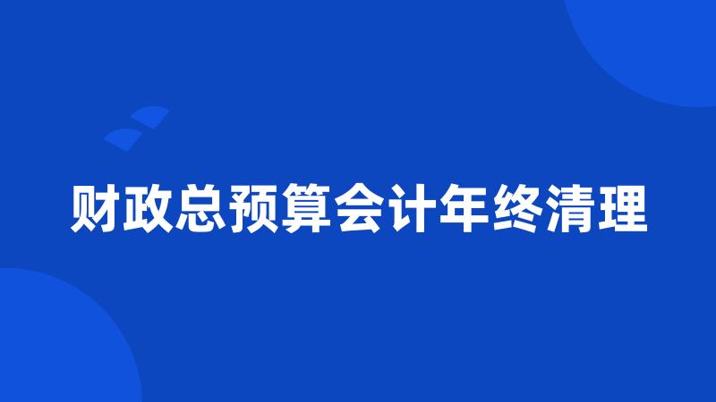 财政总预算会计年终清理