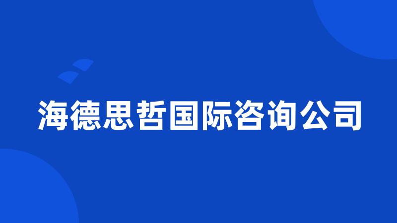 海德思哲国际咨询公司