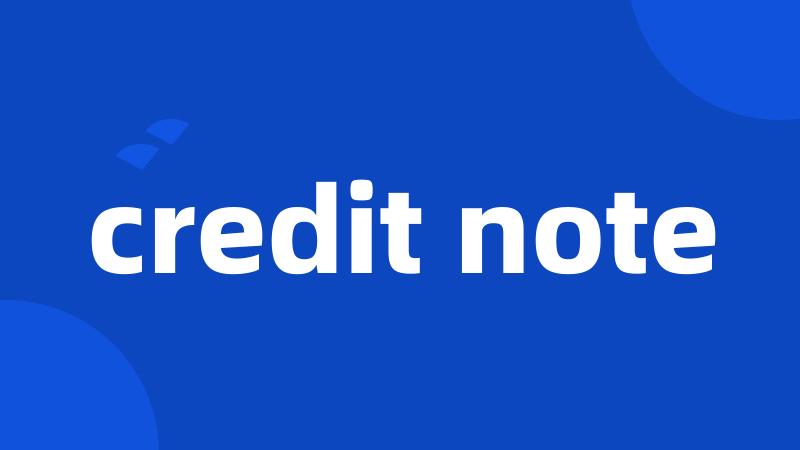 credit note