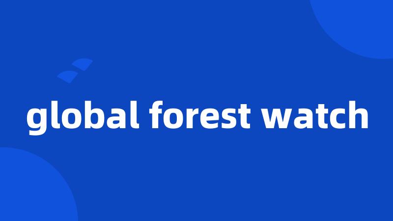 global forest watch