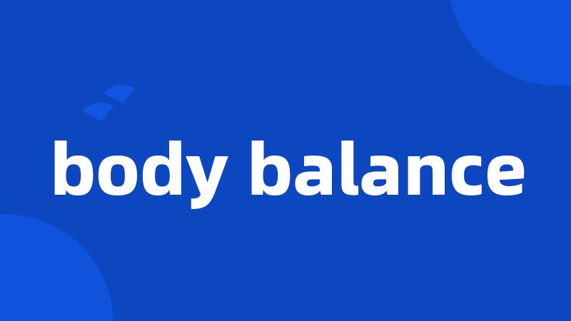 body balance