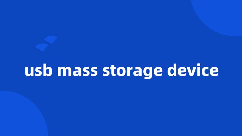 usb mass storage device