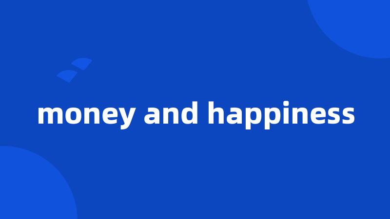 money and happiness