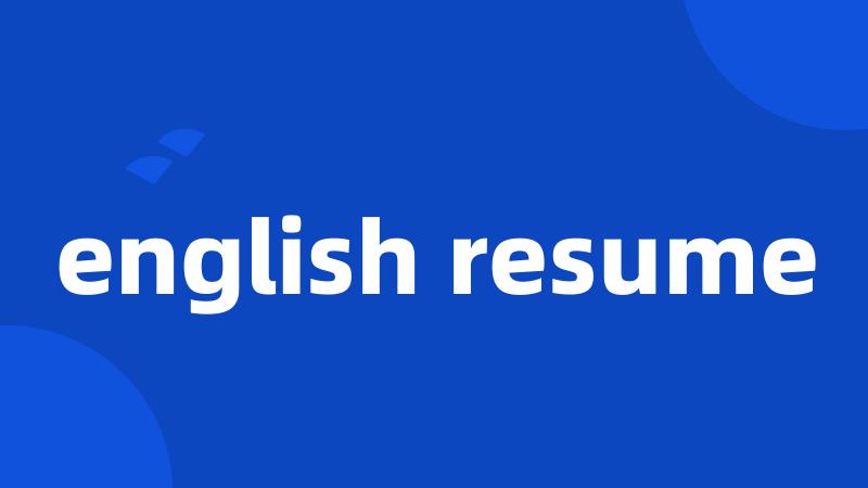 english resume