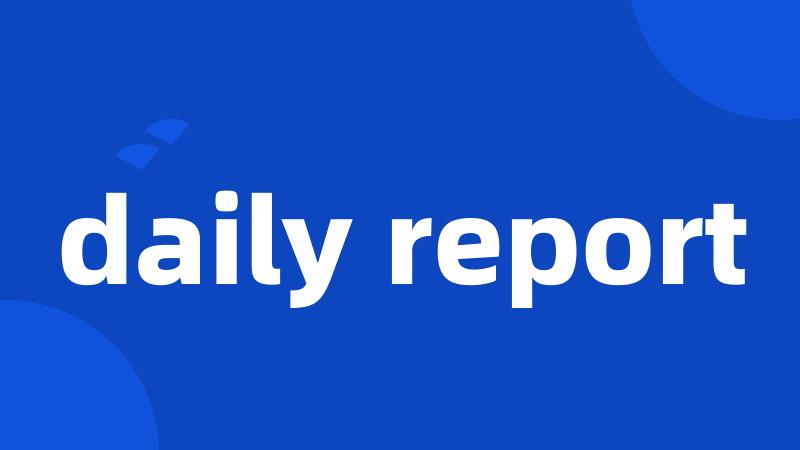 daily report