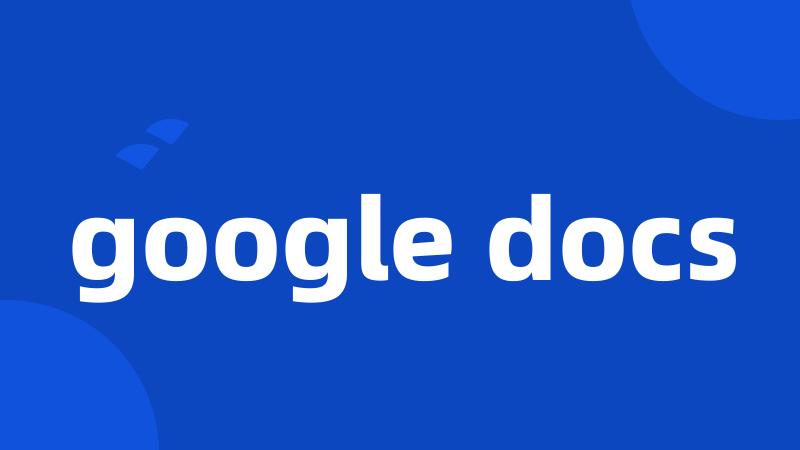 google docs