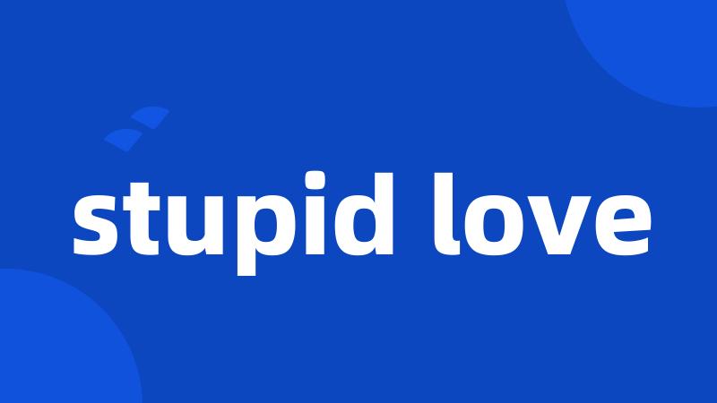 stupid love