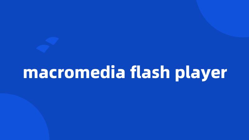 macromedia flash player