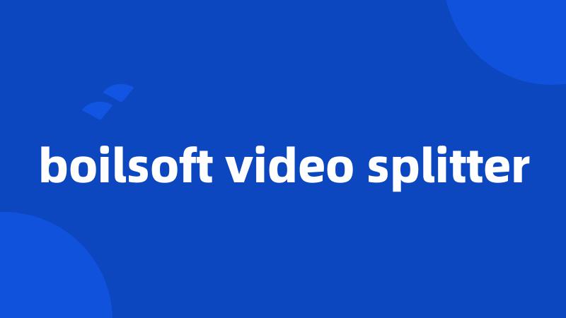 boilsoft video splitter