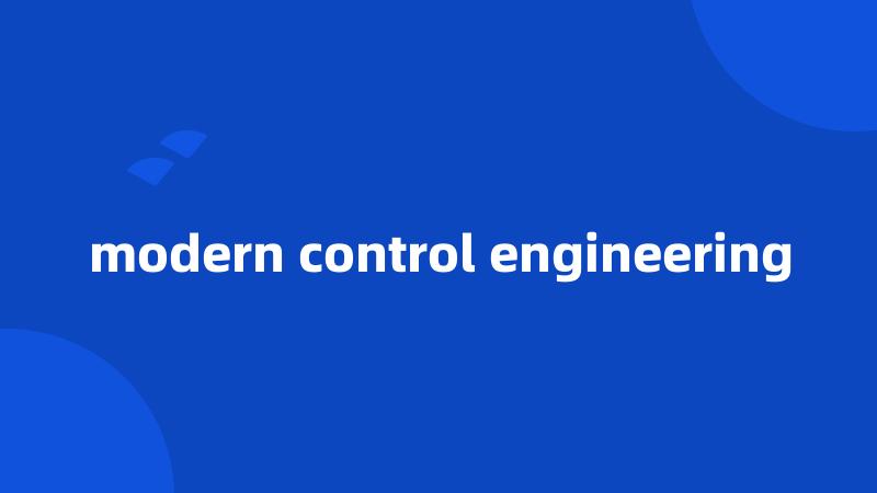 modern control engineering