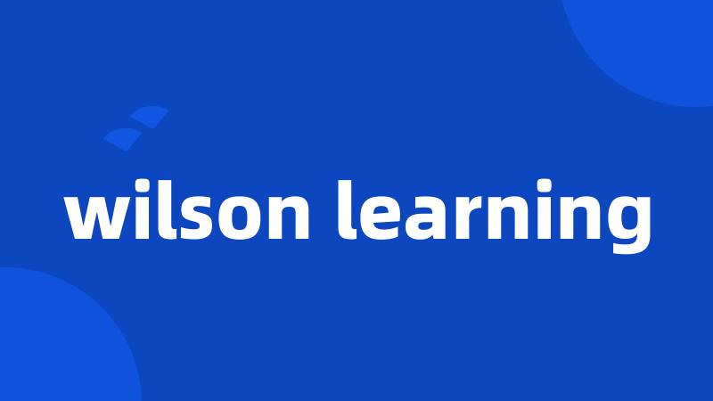 wilson learning