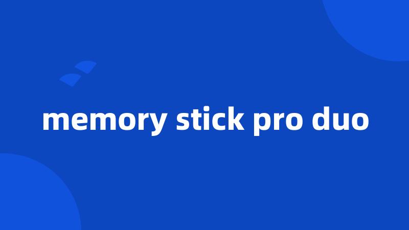 memory stick pro duo