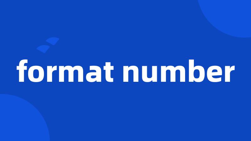 format number