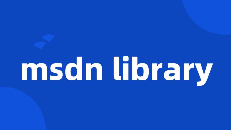 msdn library