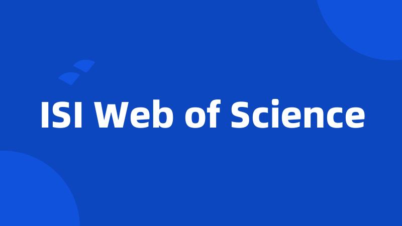 ISI Web of Science