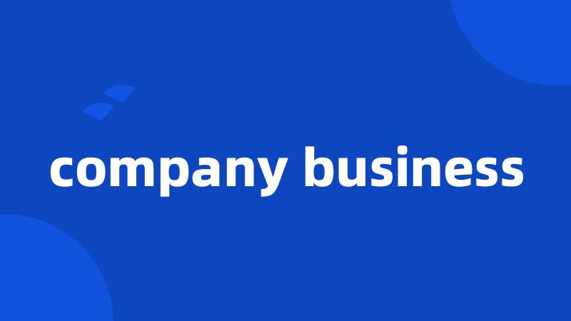 company business