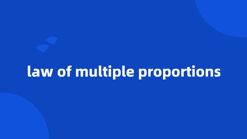 law of multiple proportions