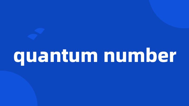 quantum number