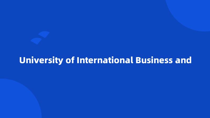 University of International Business and