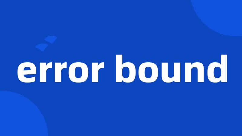 error bound