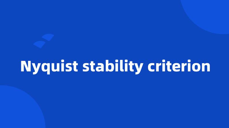 Nyquist stability criterion