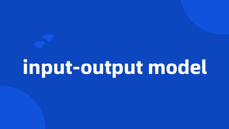 input-output model