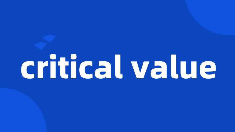 critical value