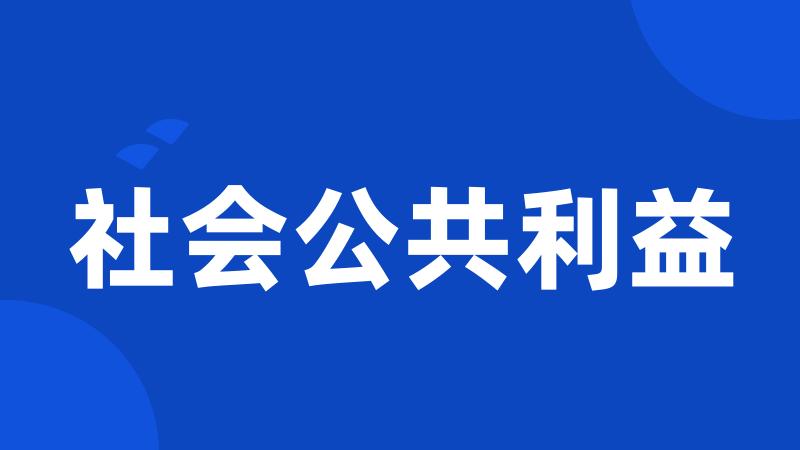 社会公共利益