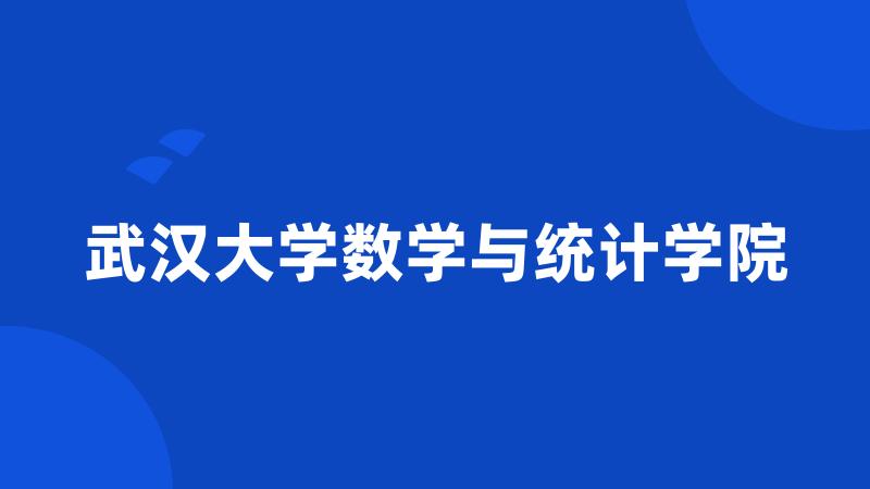 武汉大学数学与统计学院