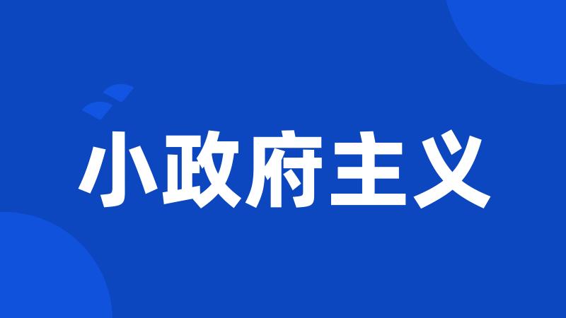 小政府主义